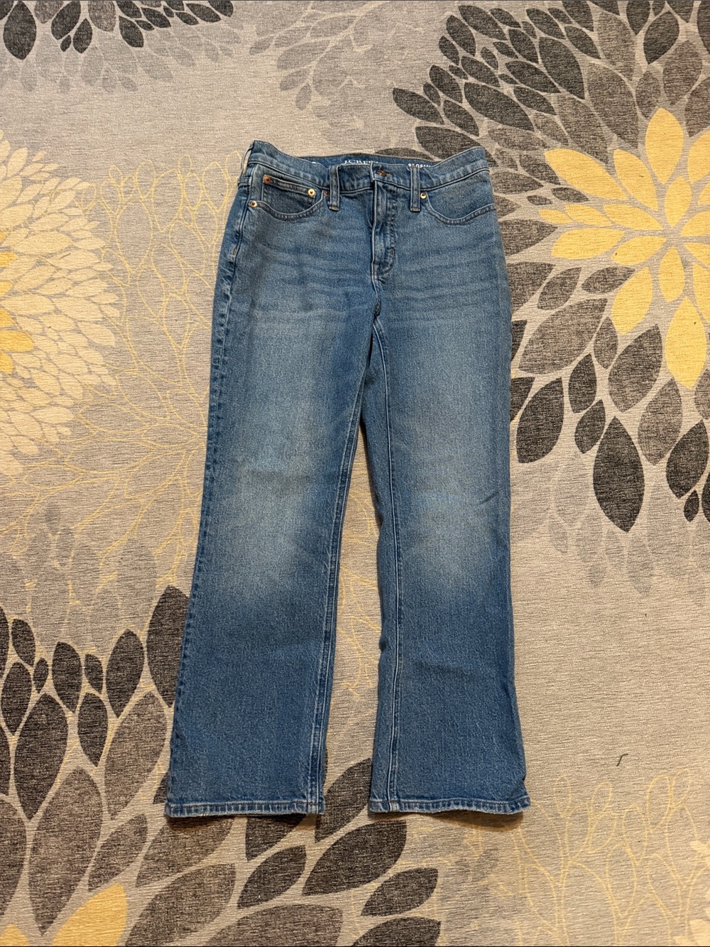 J. Crew Medium Blue 9” demi Boot Crop Jeans